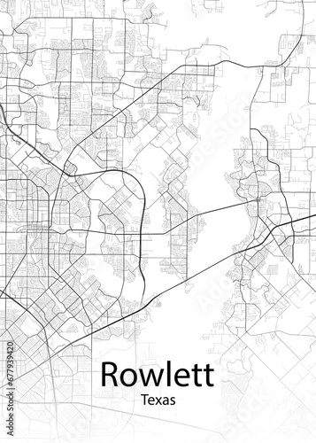 Rowlett Texas minimalist map