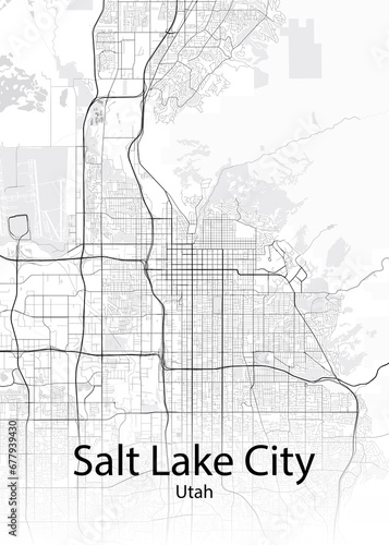 Salt Lake City Utah minimalist map