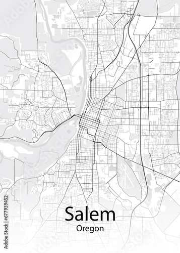 Salem Oregon minimalist map