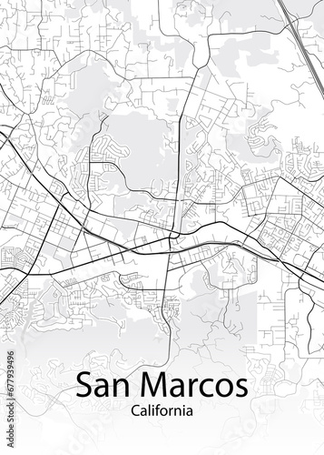 San Marcos California minimalist map