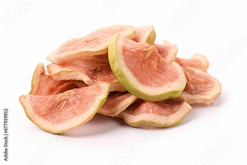 Dried Guava on isolated white background.