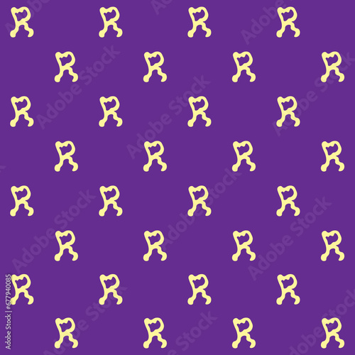 Abstract Melted Letter R Vector Seamless Pattern 