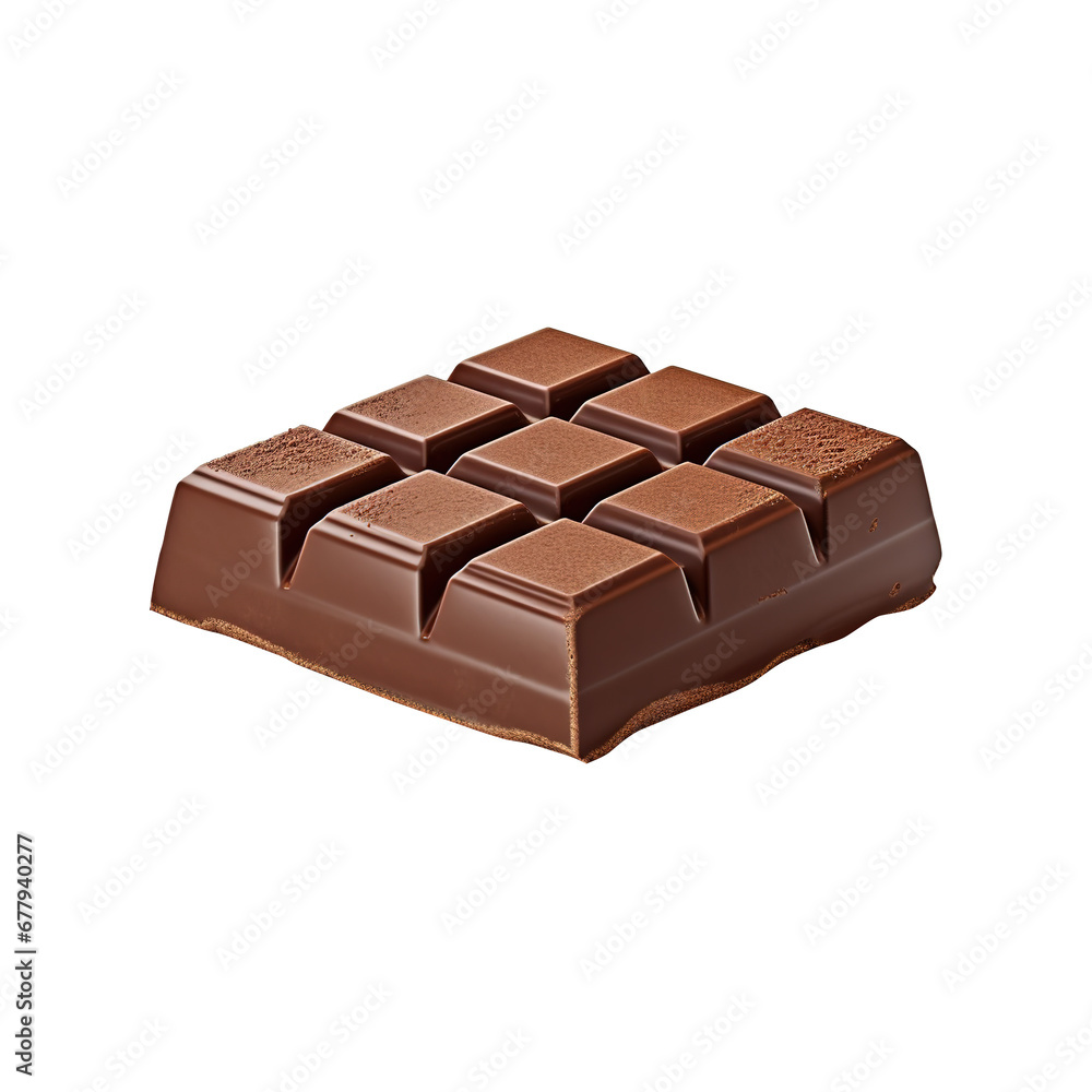 chocolate bar sweet dessert food on transparent background PNG Generative AI