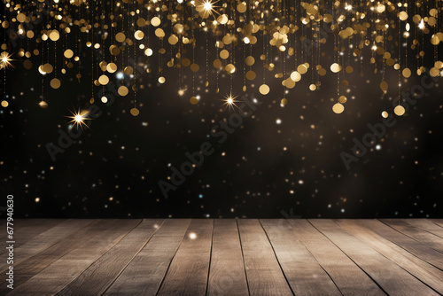 modern christmas glittering background with bokeh and star