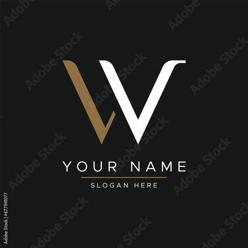 Modern and luxurious geometric W initial letter logo element. Logo for business, letter, business card, brand and company.