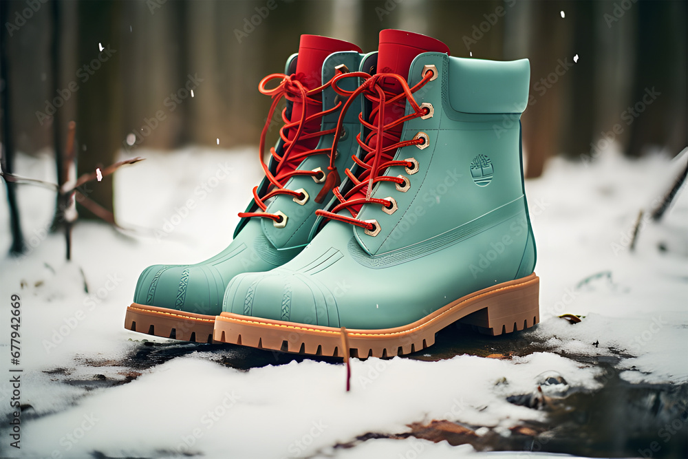 pair of boots on snow ai generative pair of boots on snow ai generative