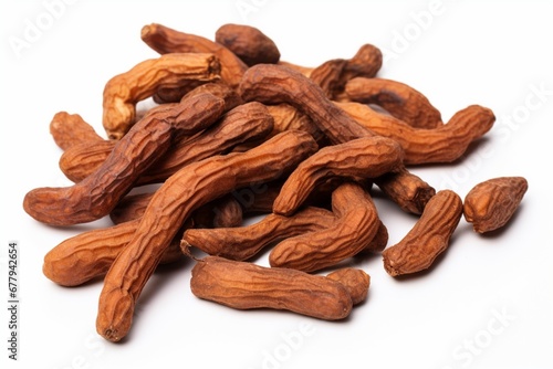 Dried Tamarind on isolated white background.