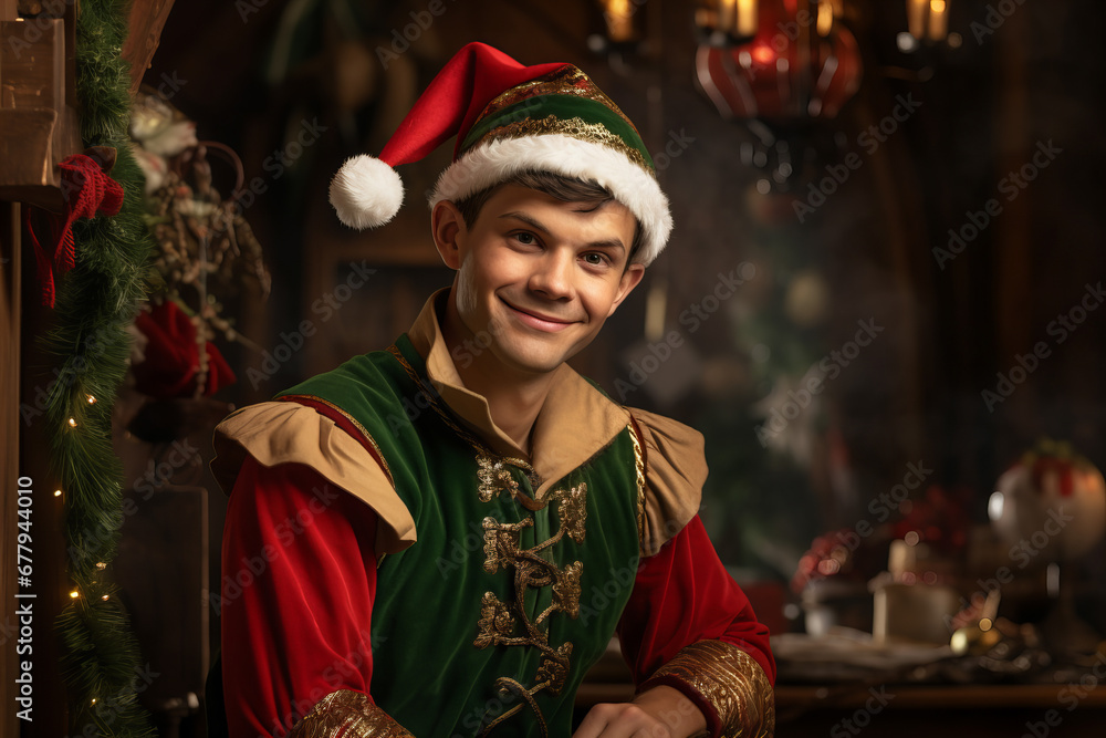 real elf at a Santas workshop, festive Christmas vibes