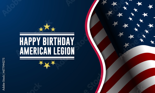 Happy Birthday American Legion Background Vector Illustration 