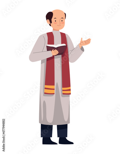 catholic father with bibble