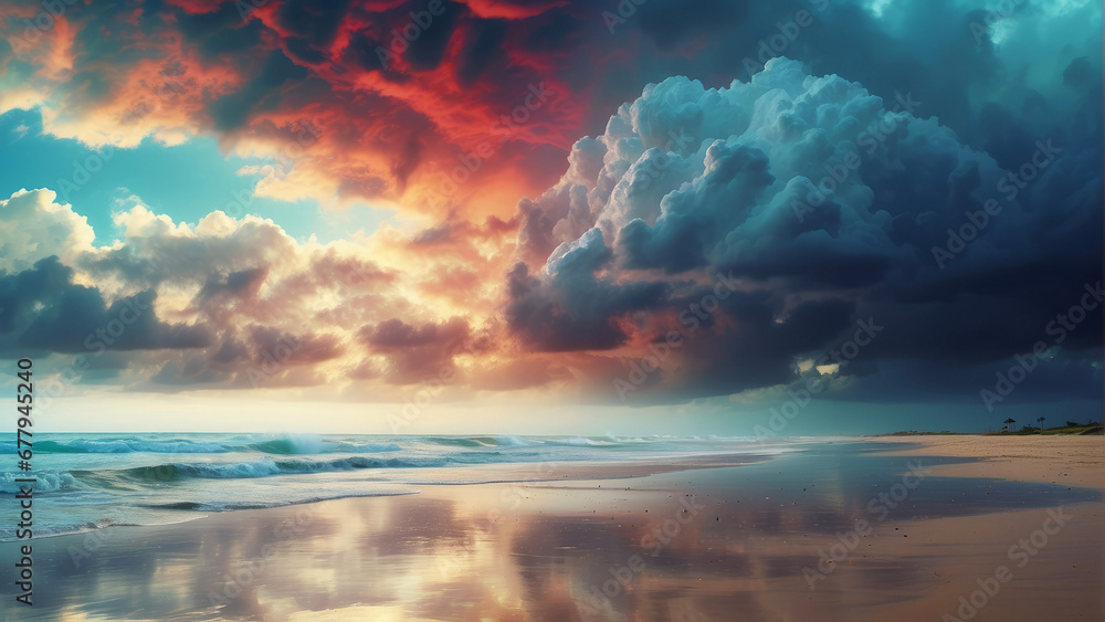 Fototapeta premium clouds over the sea