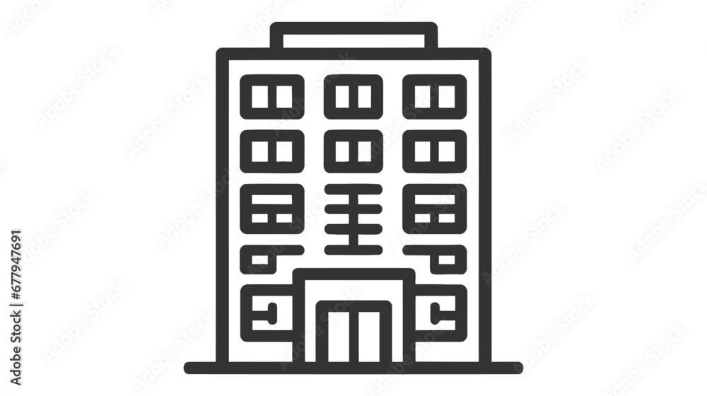Office building sign icon in flat style. Apartment vector illustration on white isolated background. Office building sign icon in flat style. Apartment vector illustration on white isolated background.