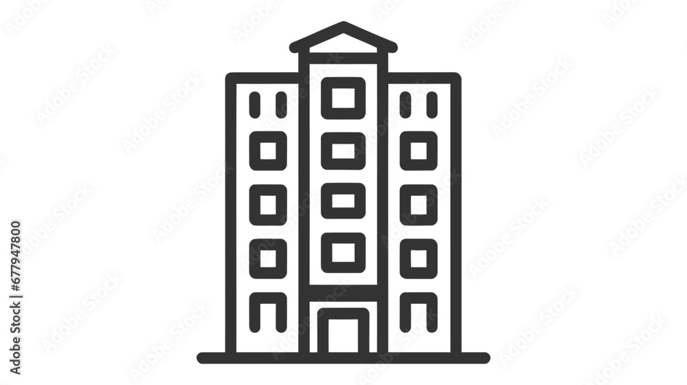 Office building sign icon in flat style. Apartment vector illustration on white isolated background. Office building sign icon in flat style. Apartment vector illustration on white isolated background.
