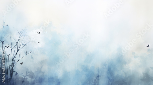 light gray-blue abstract watercolor background november style, cool tones soft copy space photo