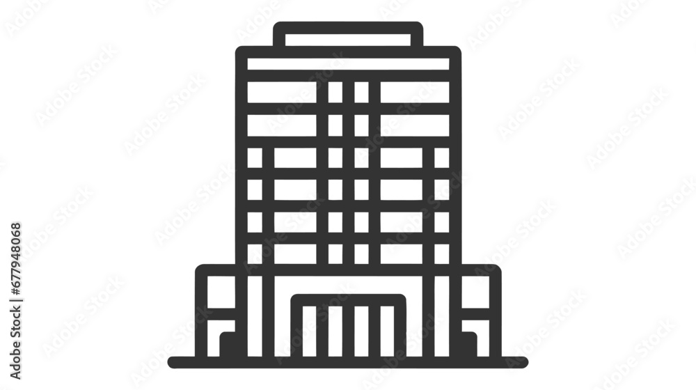 Office building sign icon in flat style. Apartment vector illustration on white isolated background. Office building sign icon in flat style. Apartment vector illustration on white isolated background.