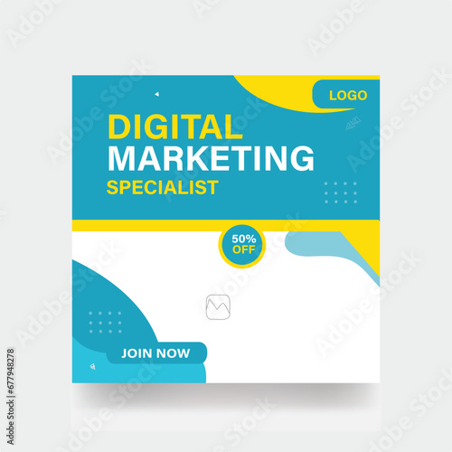 Digital marketing business banner agency social media post background cover template