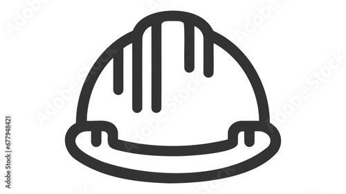 Construction safety helmet line style icon