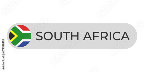 South Africa flag with text transparent background file format png, South Africa text lettering template illustration for tittle design, wales circle flag element  photo