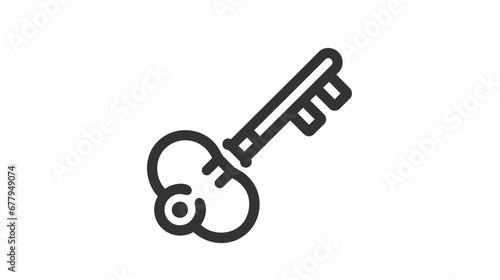 Simple black vector icon of a key on white background.