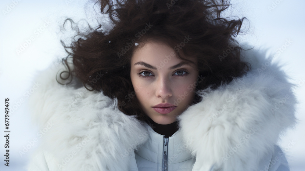 portrait of a woman in winter coat portrait of a woman in winter coat
