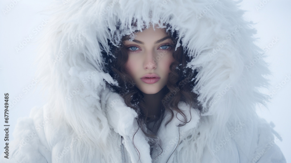 portrait of a woman in fur