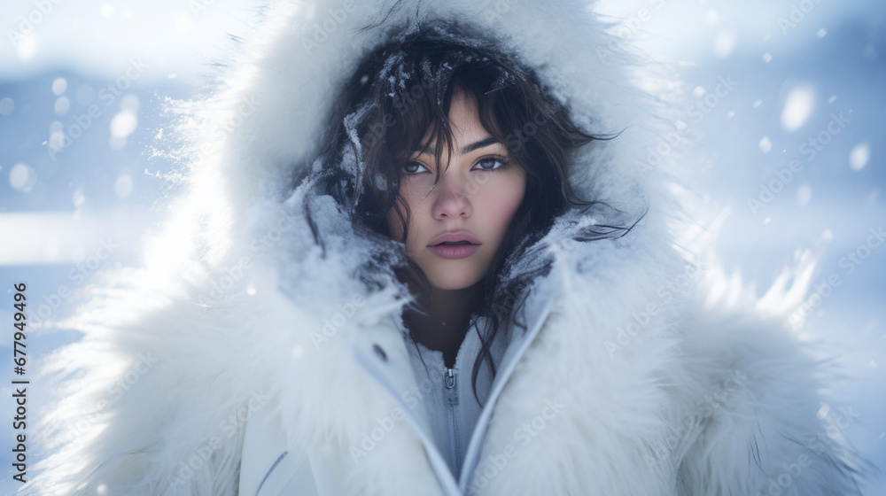 portrait of a woman in winter