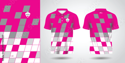 pink sublimation polo sport jersey design