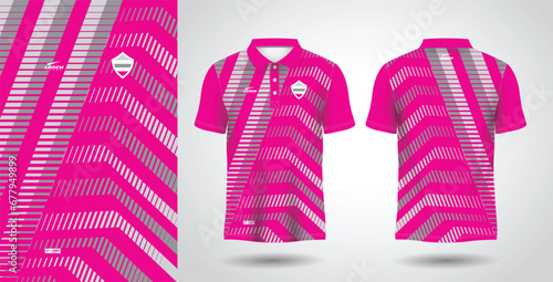 pink sublimation polo sport jersey design