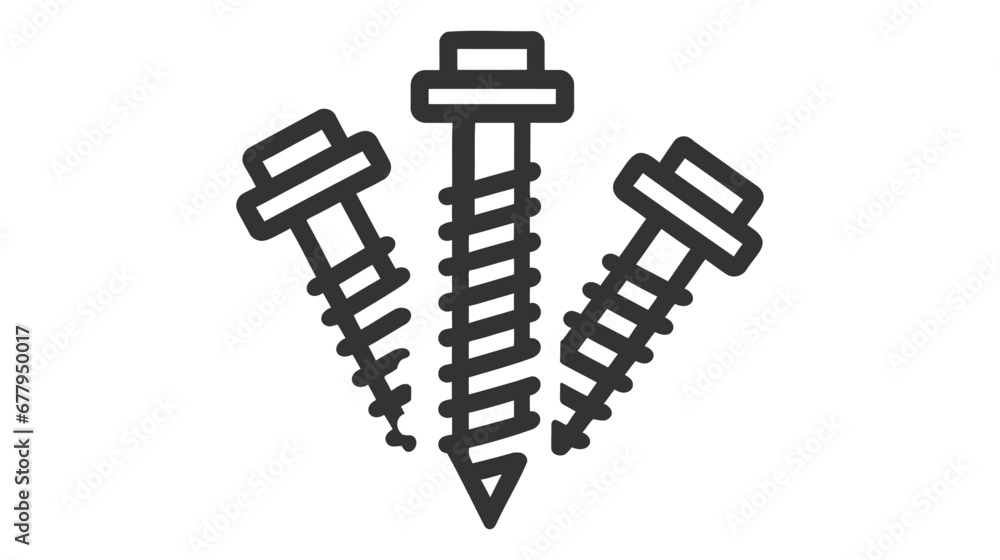 Screw icon isolated on white background Screw icon isolated on white background