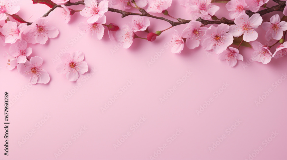 Sakura on pink background