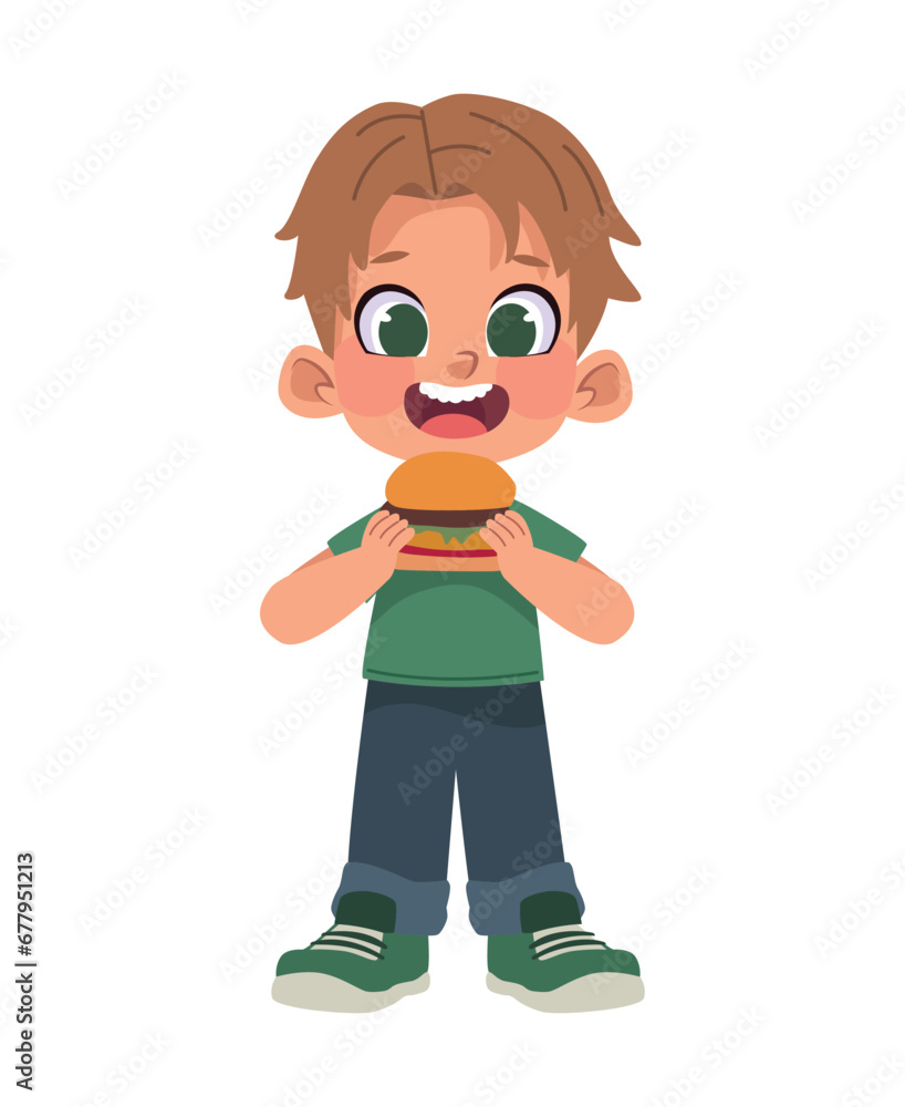 boy eating a burger nutrition