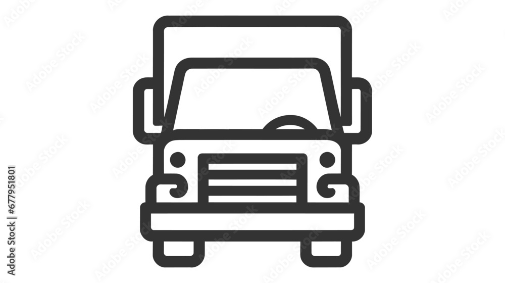 Simple truck silhouette, Delivery icon on white background Simple truck silhouette, Delivery icon on white background