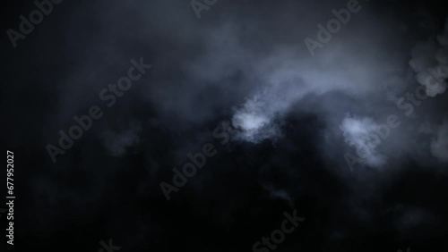 Immersive mesmerising magic horror-show spooky Halloween smoke cloud VFX insert element in 4k slow-motion. Layered VFX fog. 4K slow-motion atmosphere haze, VFX mist, cloud smoke, Fog and cloud chamber photo