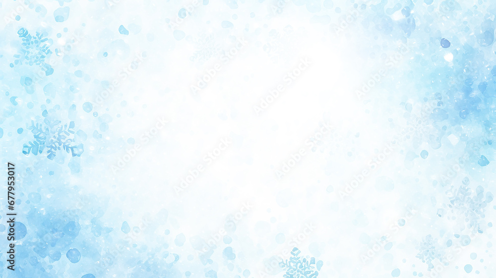 watercolor blue and white gradient, abstract winter background, light cold copy space design blank greeting form