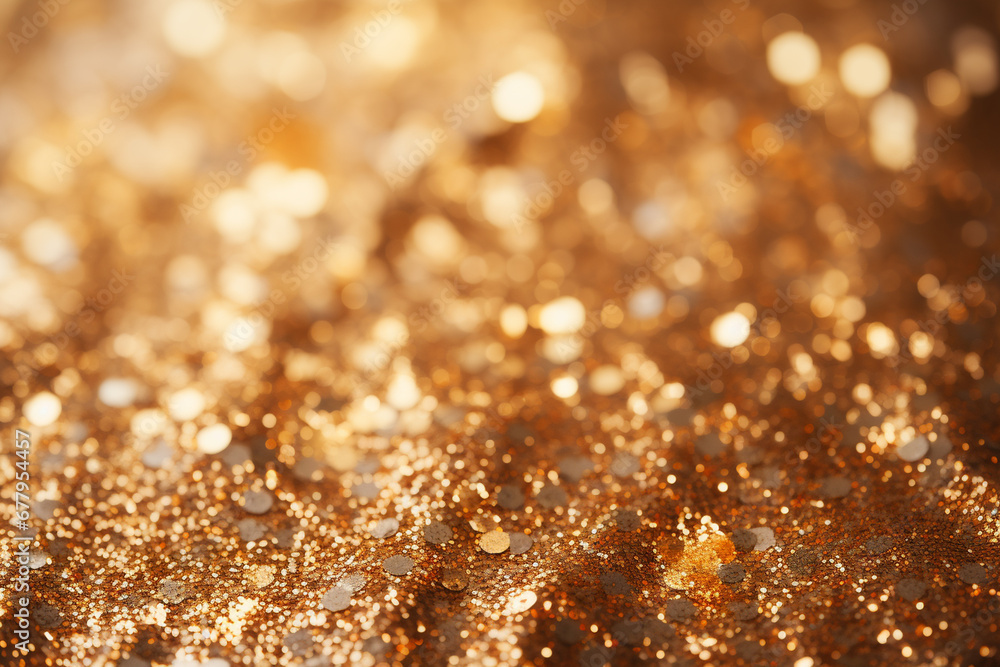 Golden glitter background with bokeh defocused lights. Christmas and New Year concept. Golden glitter background with bokeh defocused lights. Christmas and New Year concept.