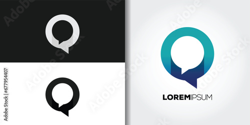 bubble chat logo set