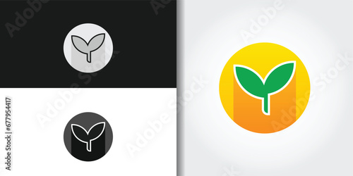 seed plant logo set