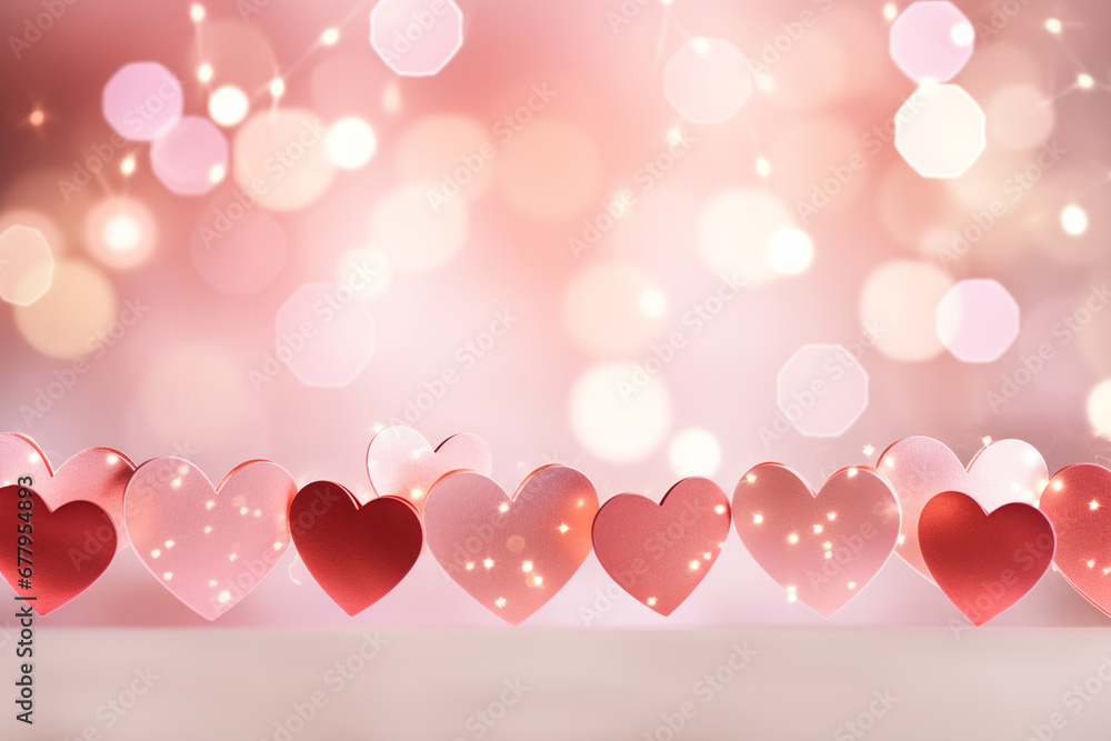 valentine background with hearts and copy space