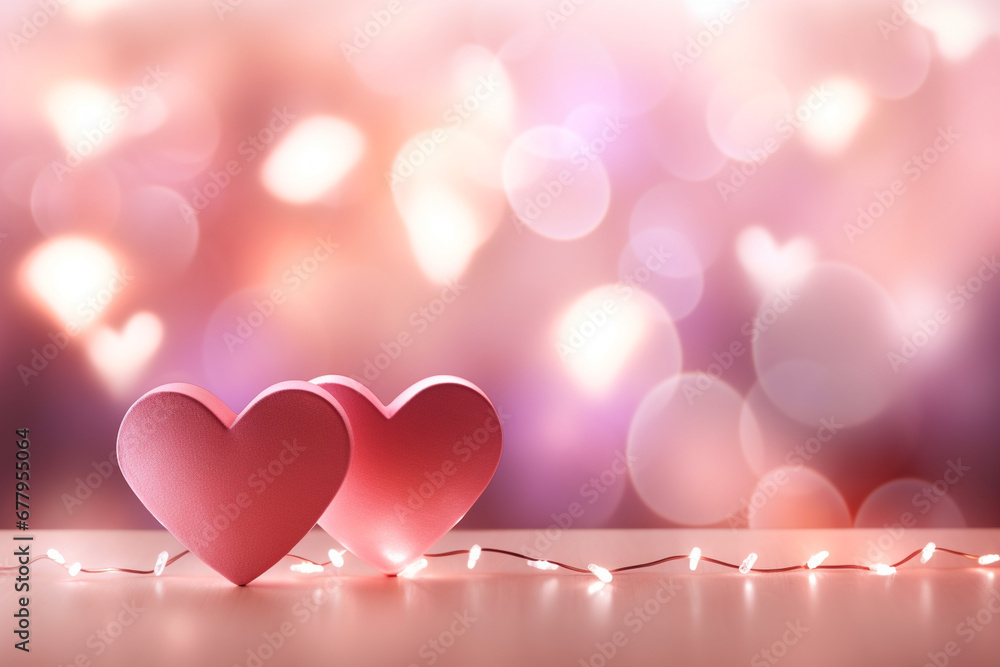 valentine background with hearts and copy space