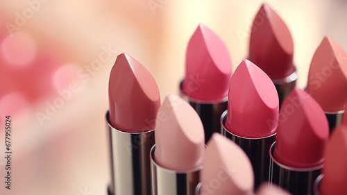set lipstick background, delicate pastel shades, cosmetics, perfumes, makeup