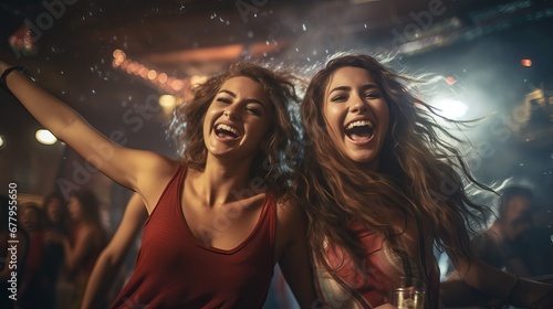 College Night Out Girls Dancing and Enjoying at a Bar