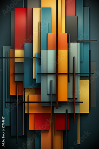 Colorful Classic Geometric Abstract Art