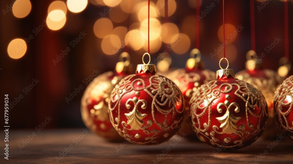Red and gold Christmas ornaments Red and gold Christmas ornaments