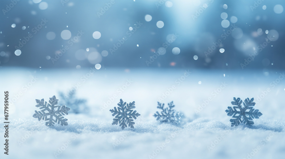 Group of crystal snowflakes