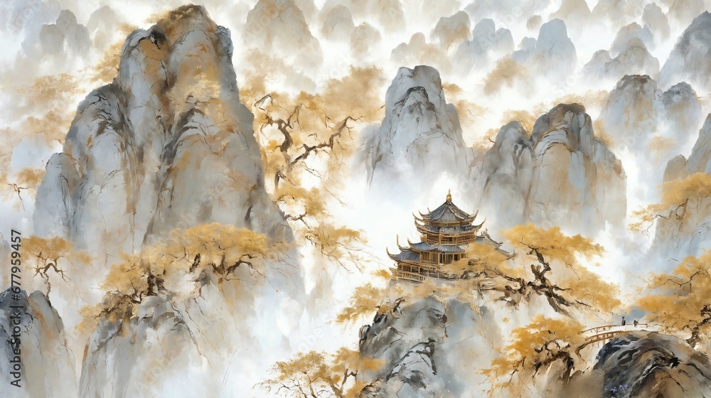 Creative Gold Foil Chinese Painting Creative Gold Foil Chinese Painting