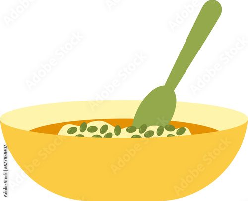 Mung bean porridge illustration