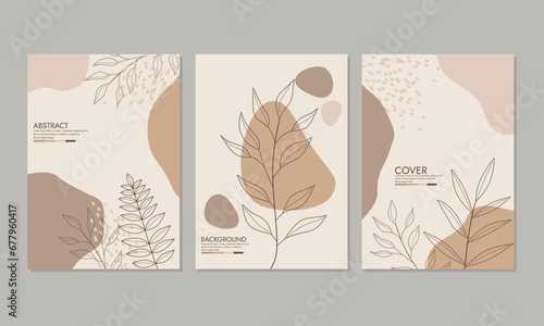 Set of abstract hand drawn templates, universal cover template for social media posts, book, catalog, stories, mobile apps, banners design, web or internet ads