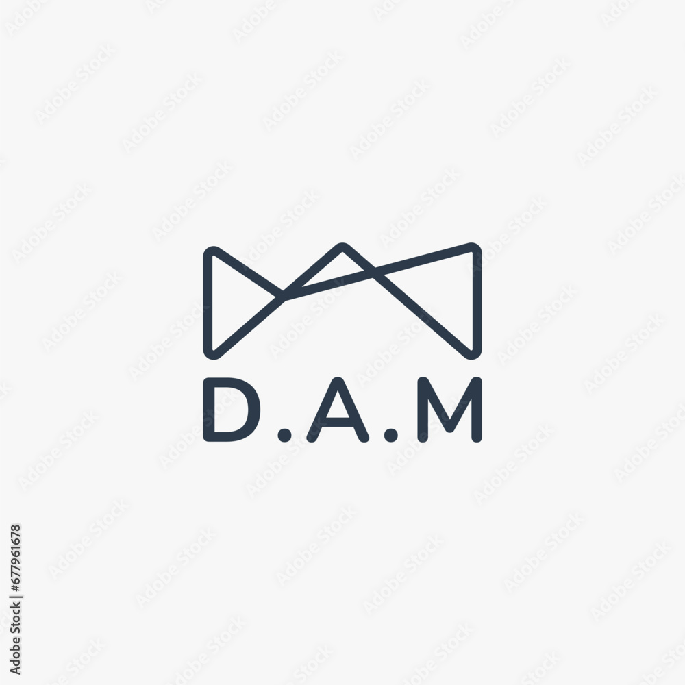 Thread logo that forms the letters D, A and M. Suitable for fashion businesses and boutiques. Thread logo that forms the letters D, A and M. Suitable for fashion businesses and boutiques.