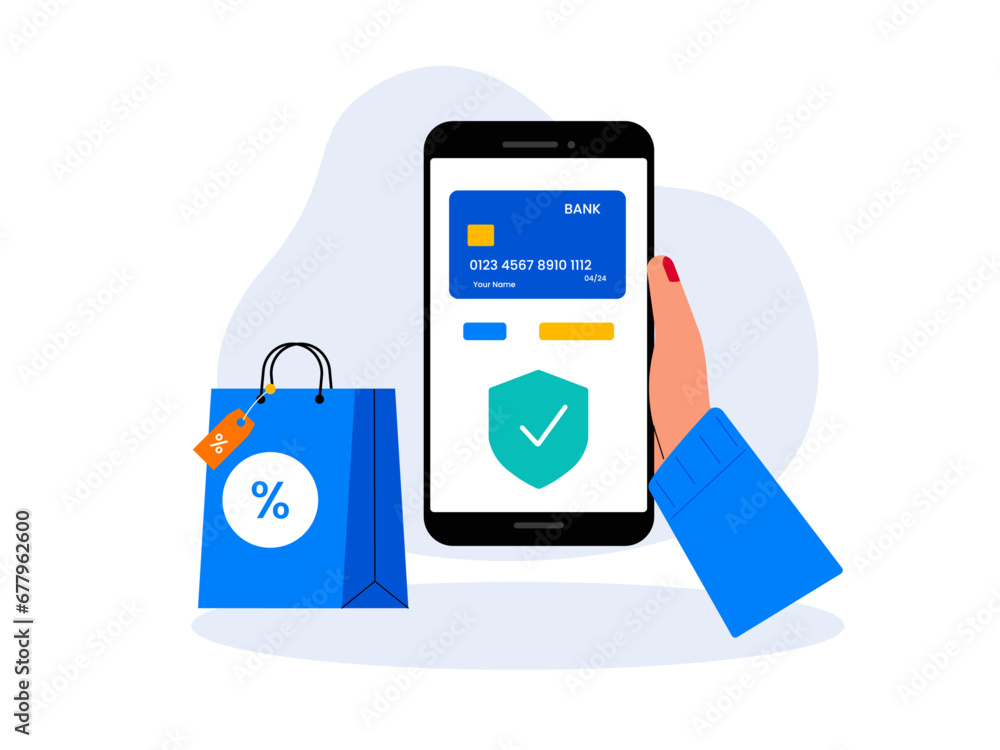 Online secure payment illustration. Secure payment illustration. Online secure payment illustration. Secure payment illustration.