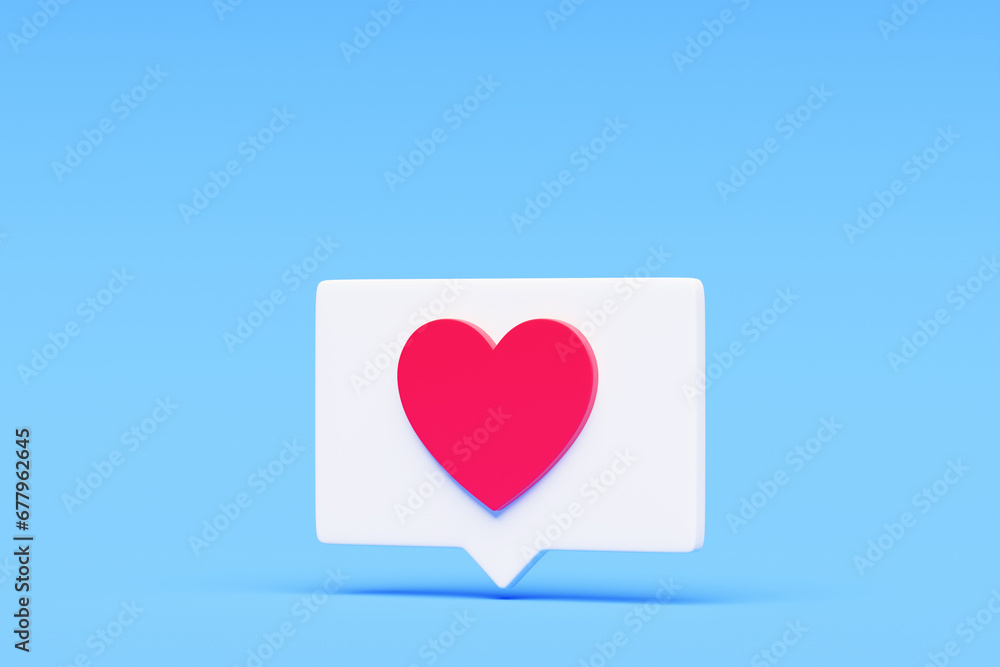 3d illustration Heart text box, heart icon, social media love notification, love icon for Instagram in chat box. Set of heart in speech bubble icon. 3d illustration Heart text box, heart icon, social media love notification, love icon for Instagram in chat box. Set of heart in speech bubble icon.